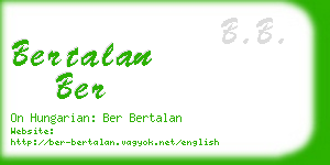 bertalan ber business card